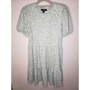 Primark - Super Cute Green Floral Crepe Dress - Above Knee - Size 6